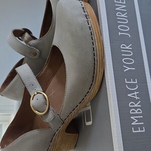 Dansko Grayish Blue Nubuck Mary Jane Women's Shoes